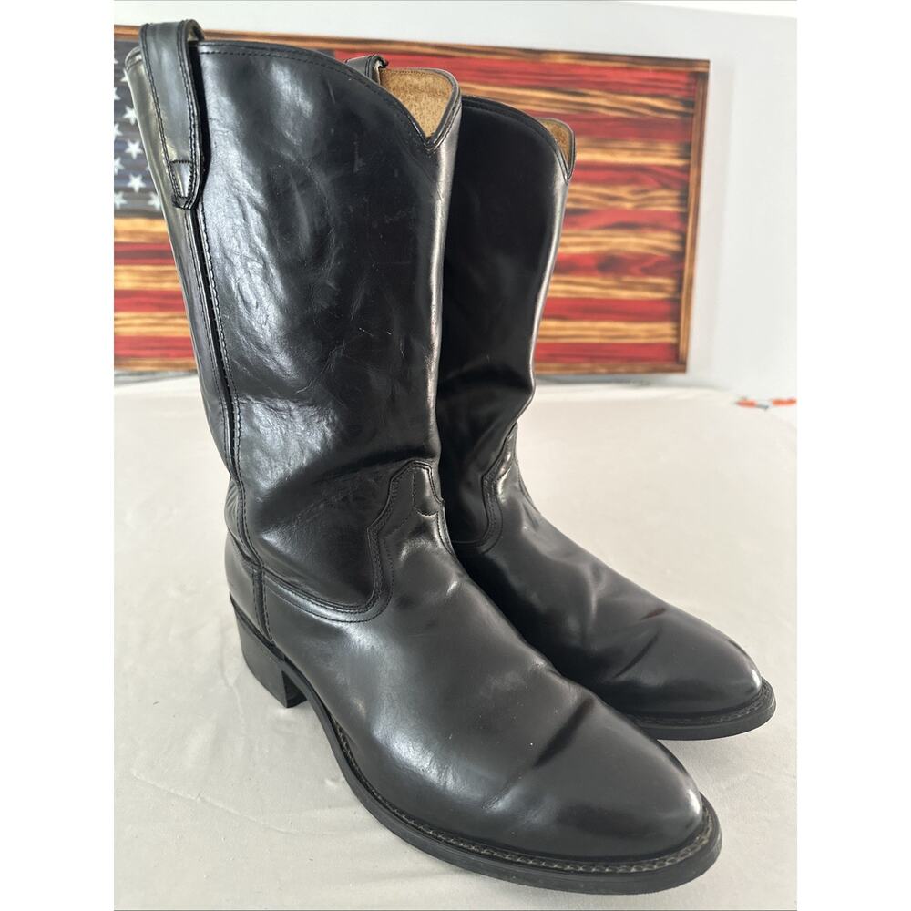 Vintage Acme Boots Mens Black Roper 9080 Cowboy Size 13 EW Made in the USA